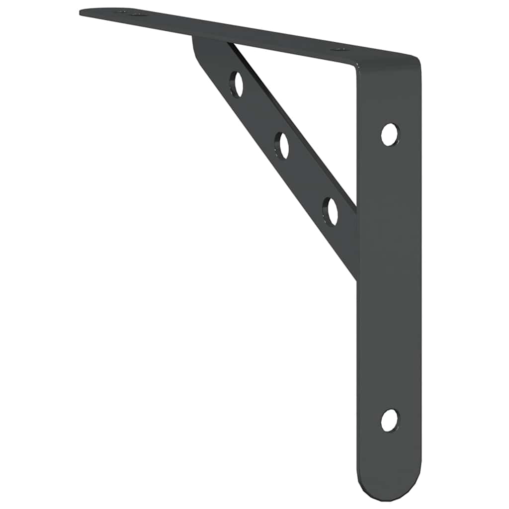 Staffe per Mensola 4 pz 23,5x2,5x15,5 cm in Acciaio Inox Nero | homemem39