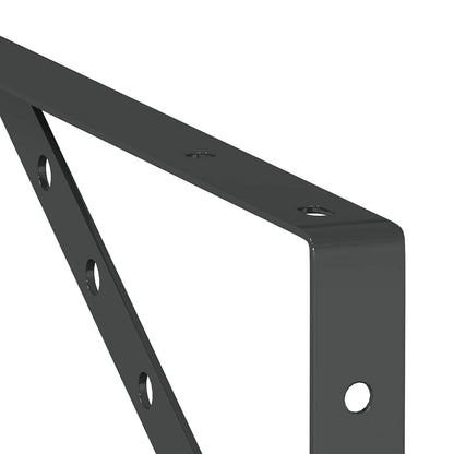 Staffe per Mensola 4 pz 23,5x2,5x15,5 cm in Acciaio Inox Nero | homemem39