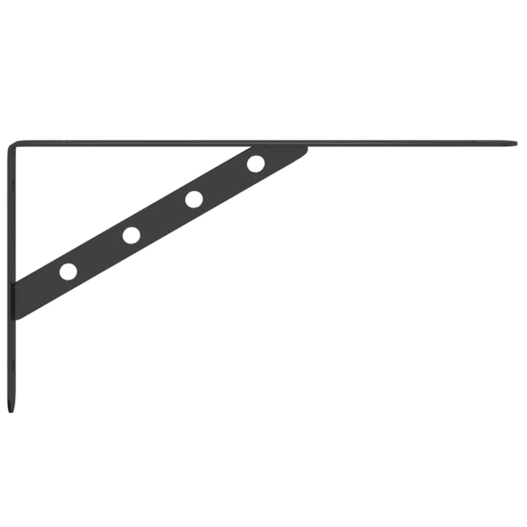 Staffe per Mensola 4 pz 30x2,5x15,5 cm in Acciaio Inox Nero | homemem39