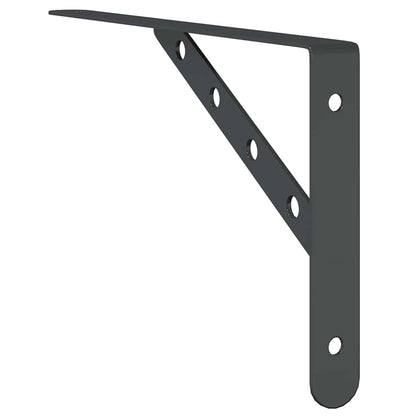 Staffe per Mensola 4 pz 30x2,5x15,5 cm in Acciaio Inox Nero | homemem39