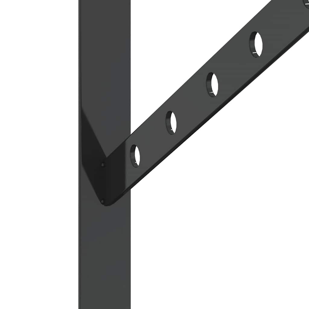Staffe per Mensola 4 pz 30x2,5x15,5 cm in Acciaio Inox Nero | homemem39