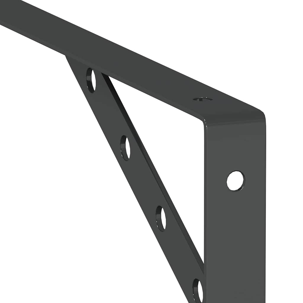 Staffe per Mensola 4 pz 30x2,5x15,5 cm in Acciaio Inox Nero | homemem39