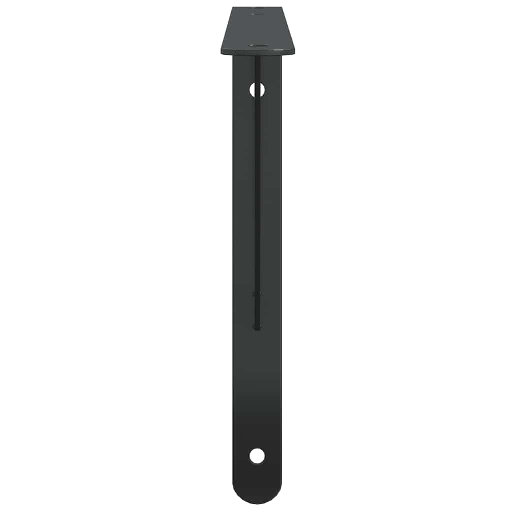 Staffe per Mensola 4 pz 40x2,5x25 cm in Acciaio Inox Nero | homemem39
