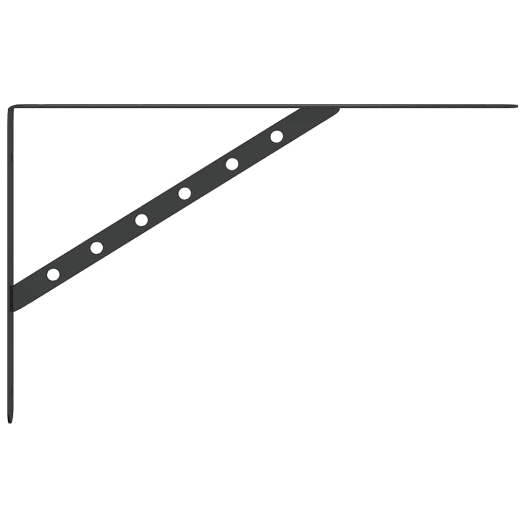 Staffe per Mensola 4 pz 40x2,5x25 cm in Acciaio Inox Nero | homemem39