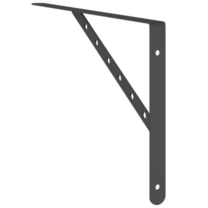 Staffe per Mensola 4 pz 40x2,5x25 cm in Acciaio Inox Nero | homemem39