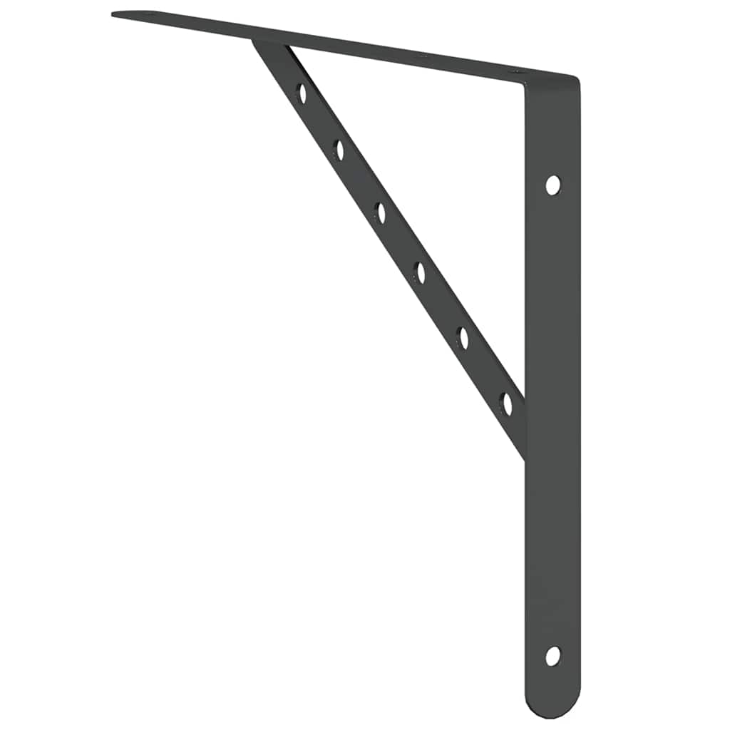 Staffe per Mensola 4 pz 40x2,5x25 cm in Acciaio Inox Nero
