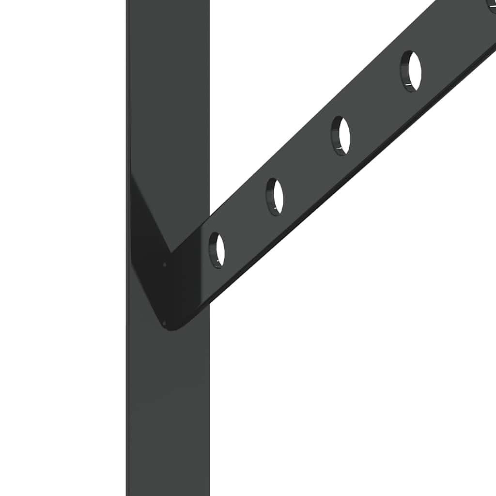 Staffe per Mensola 4 pz 40x2,5x25 cm in Acciaio Inox Nero | homemem39