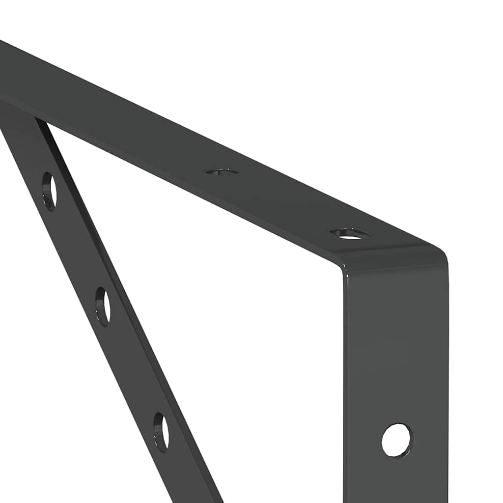 Staffe per Mensola 4 pz 40x2,5x25 cm in Acciaio Inox Nero | homemem39