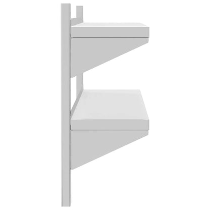 Mensola a Muro 2 Ripiani 100x23,5x60cm Argento in Acciaio Inox