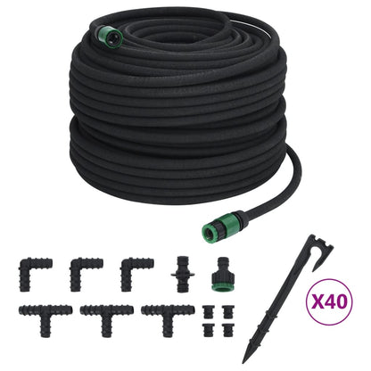 Tubo di Irrigazione da Giardino Nero 0,6" 100 m in Gomma