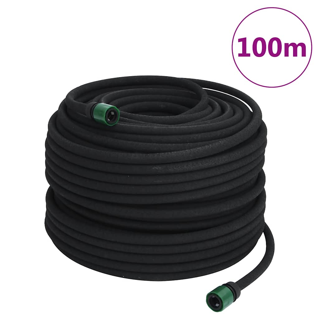 Tubo di Irrigazione da Giardino Nero 0,6" 100 m in Gomma