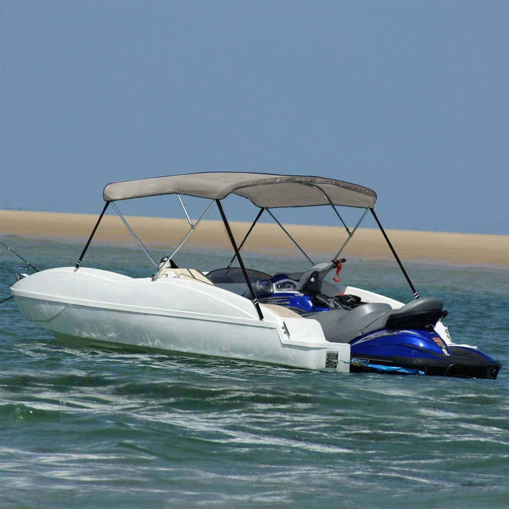 Bimini di Prua con Tendalino 3 Archi Grigio 183x160x137 cm | homemem39