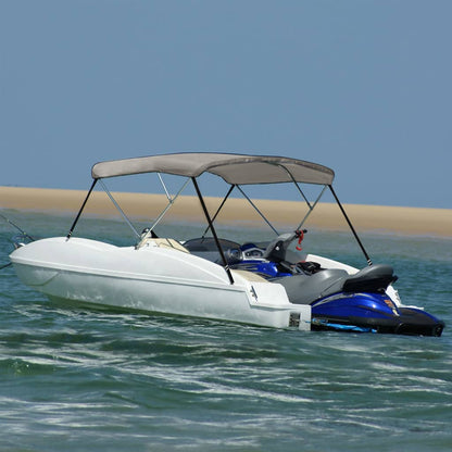 Bimini di Prua con Tendalino 3 Archi Grigio 183x160x137 cm | homemem39