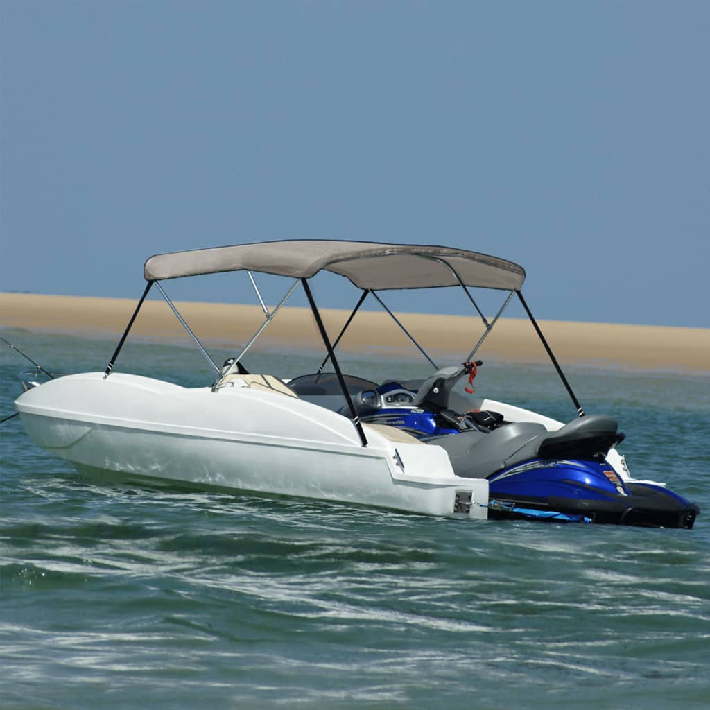Bimini di Prua con Tendalino 3 Archi Grigio 183x196x137 cm | homemem39