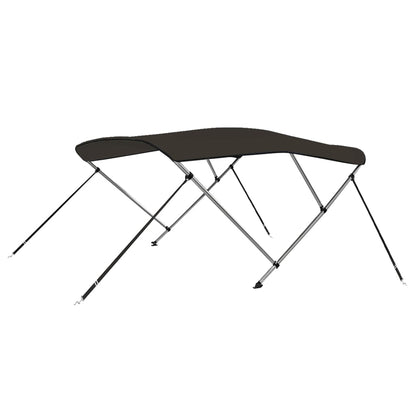 Bimini di Prua con Tendalino 3 Archi Nero 183x140x137 cm | homemem39