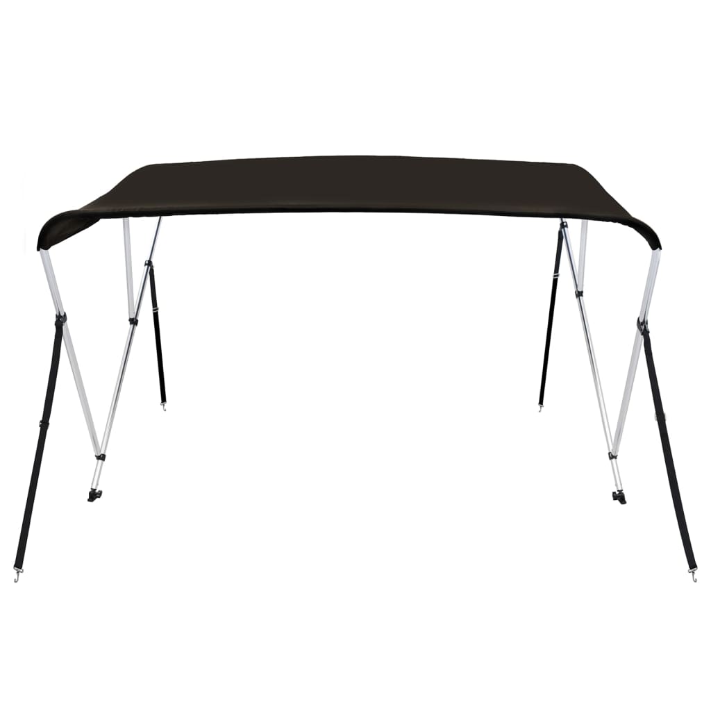 Bimini di Prua con Tendalino 3 Archi Nero 183x180x137 cm | homemem39