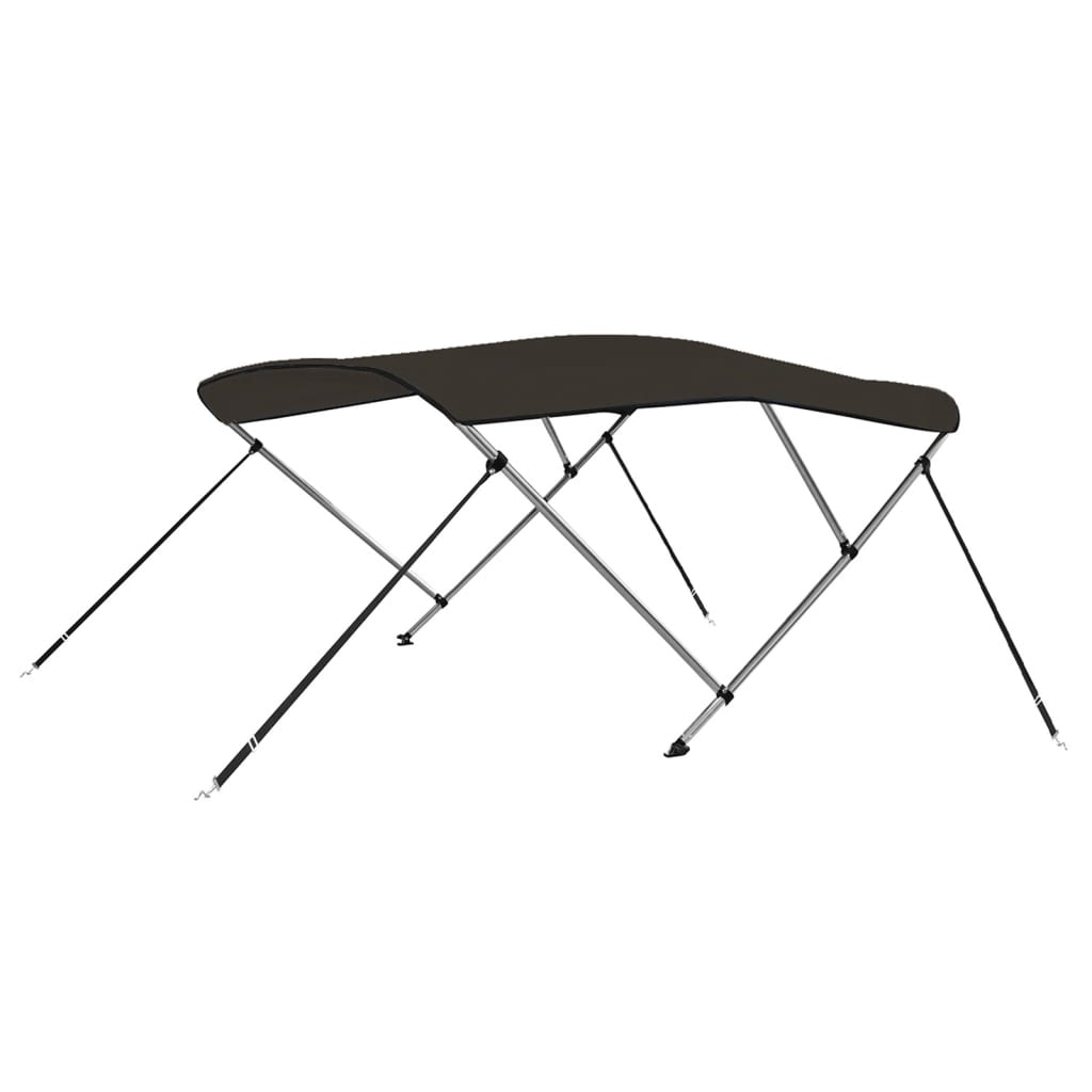 Bimini di Prua con Tendalino 3 Archi Nero 183x196x137 cm | homemem39