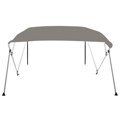 Bimini di Prua con Tendalino 4 Archi Grigio 243x210x137 cm