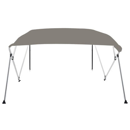 Bimini di Prua con Tendalino 4 Archi Grigio 243x244x137 cm