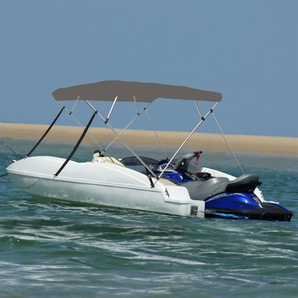 Bimini di Prua con Tendalino 4 Archi Grigio 243x244x137 cm