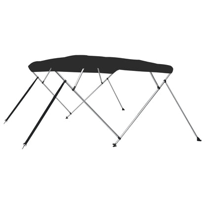 Bimini di Prua con Tendalino 4 Archi Nero 243x196x137 cm
