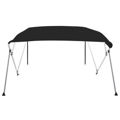 Bimini di Prua con Tendalino 4 Archi Nero 243x196x137 cm