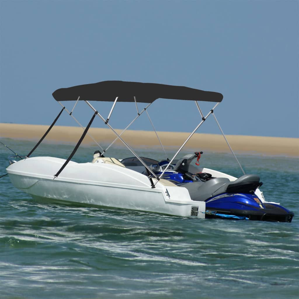 Bimini di Prua con Tendalino 4 Archi Nero 243x210x137 cm | homemem39