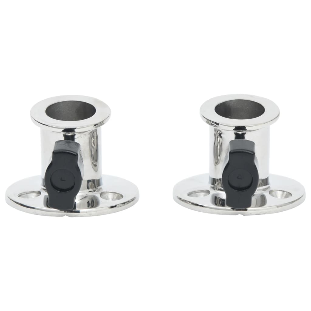 Basi Rotonde Bimini per Tubo 26 mm 2 pz in Acciaio Inossidabile - homemem39