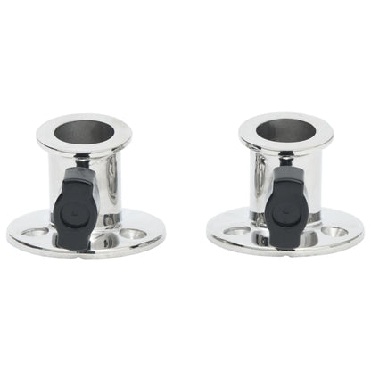 Basi Rotonde Bimini per Tubo 26 mm 2 pz in Acciaio Inossidabile - homemem39
