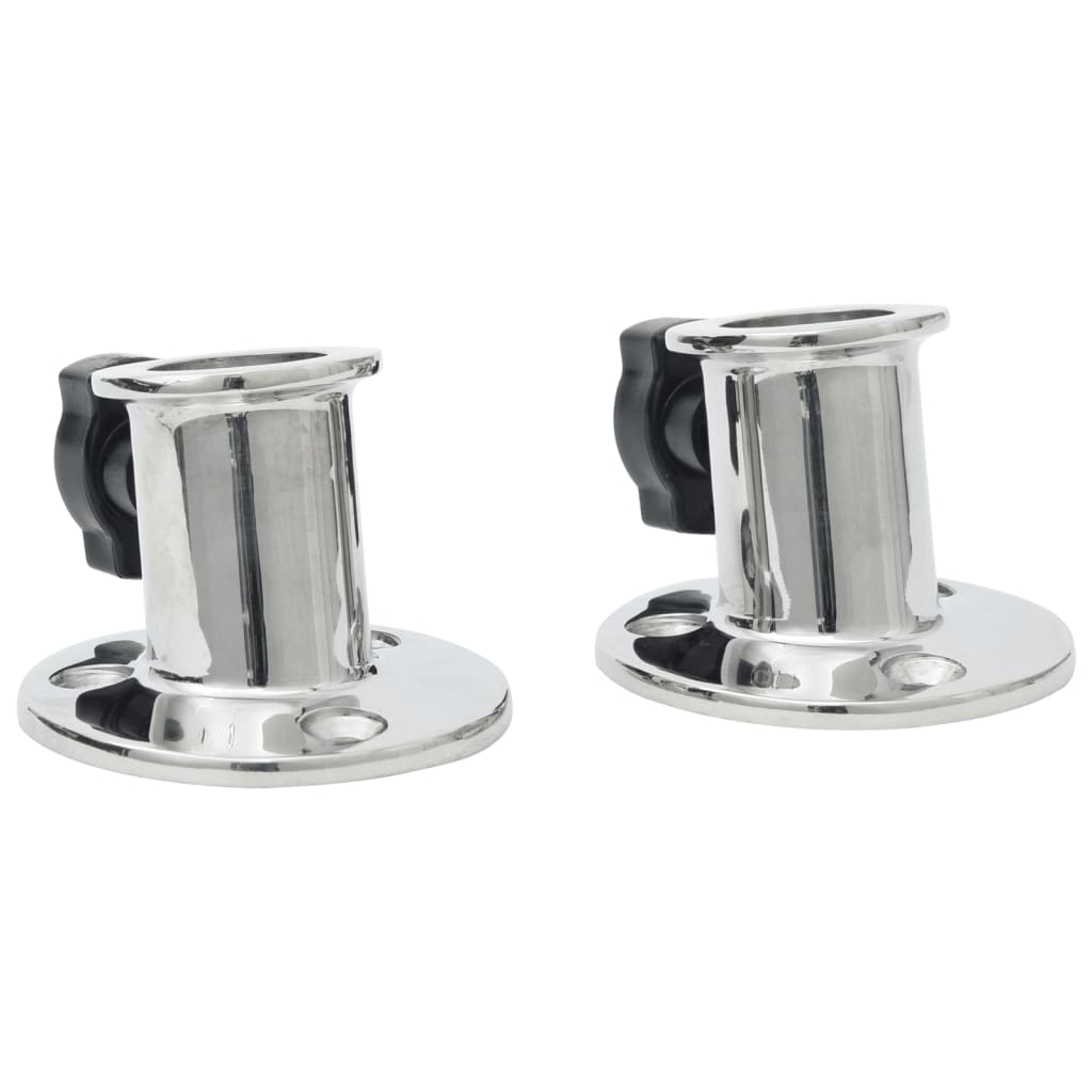 Basi Rotonde Bimini per Tubo 26 mm 2 pz in Acciaio Inossidabile - homemem39