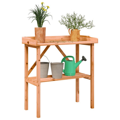 Tavolo Piante con Ripiano Marrone 78x38x,82,5cm Massello Abete - homemem39