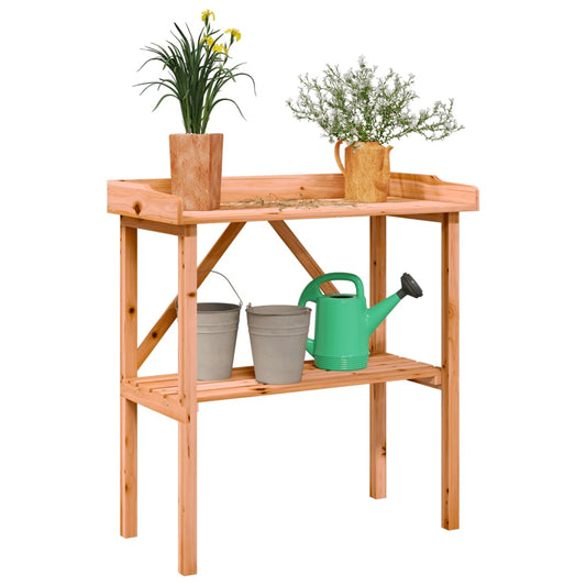 Tavolo Piante con Ripiano Marrone 78x38x,82,5cm Massello Abete - homemem39