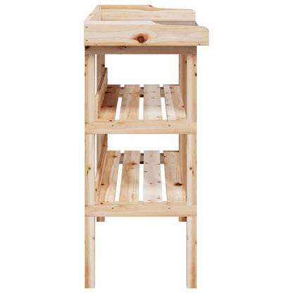 Tavolo Piante con Ripiani 78x38x,82,5cm Legno Massello Abete - homemem39