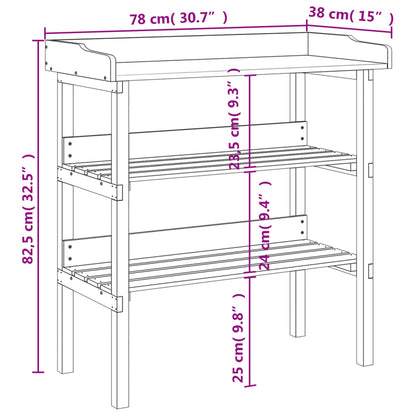Tavolo Piante con Ripiani 78x38x,82,5cm Legno Massello Abete - homemem39