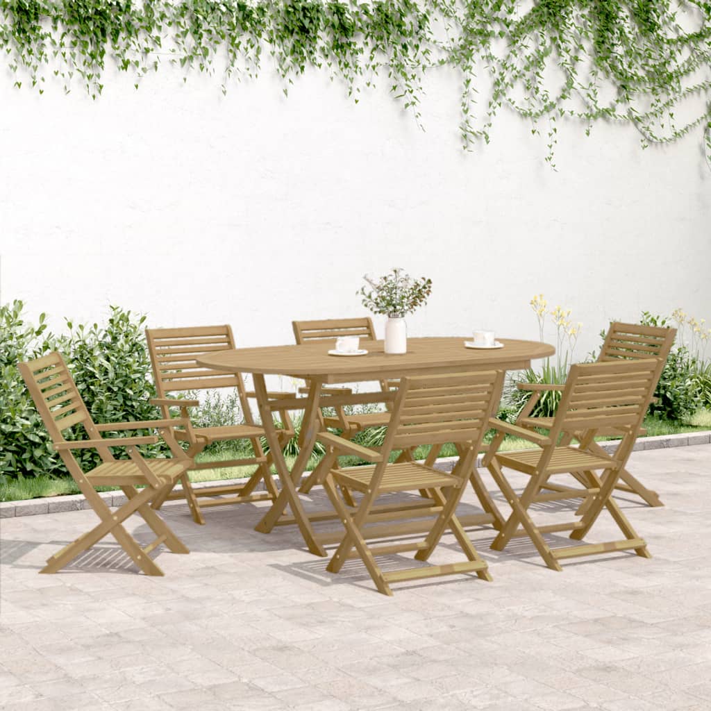 Sedie Giardino Pieghevoli 8pz 54,5x61,5x86,5 cm Massello Acacia - homemem39