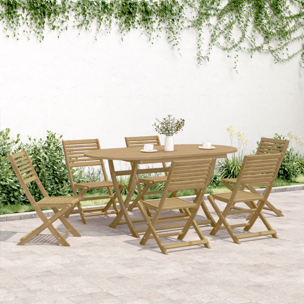 Sedie Giardino Pieghevoli 6 pz 48,5x61,5x87 cm Massello Acacia - homemem39