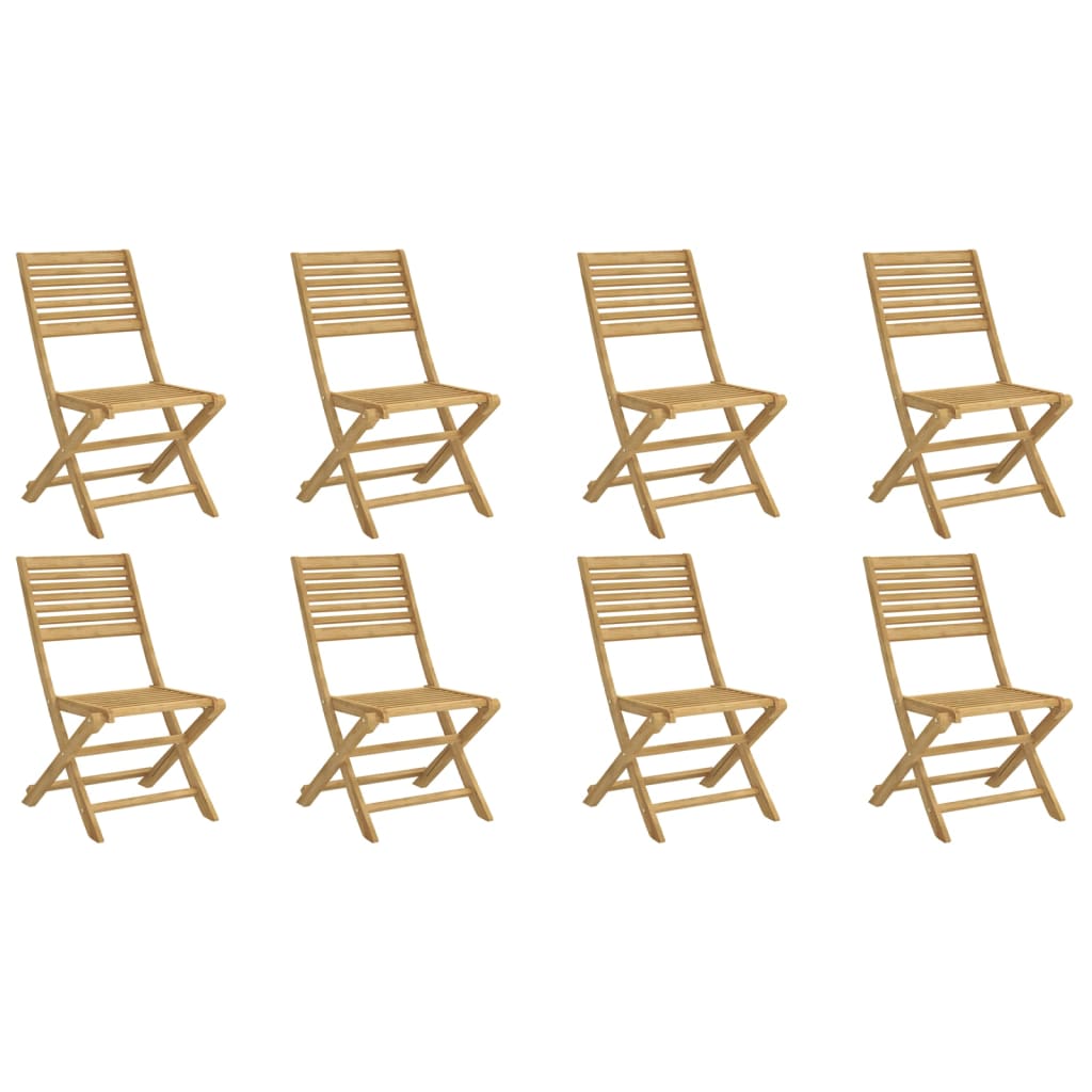 Sedie Giardino Pieghevoli 8 pz 48,5x61,5x87 cm Massello Acacia | homemem39