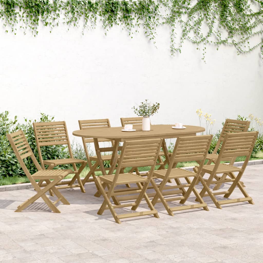 Sedie Giardino Pieghevoli 8 pz 48,5x61,5x87 cm Massello Acacia - homemem39