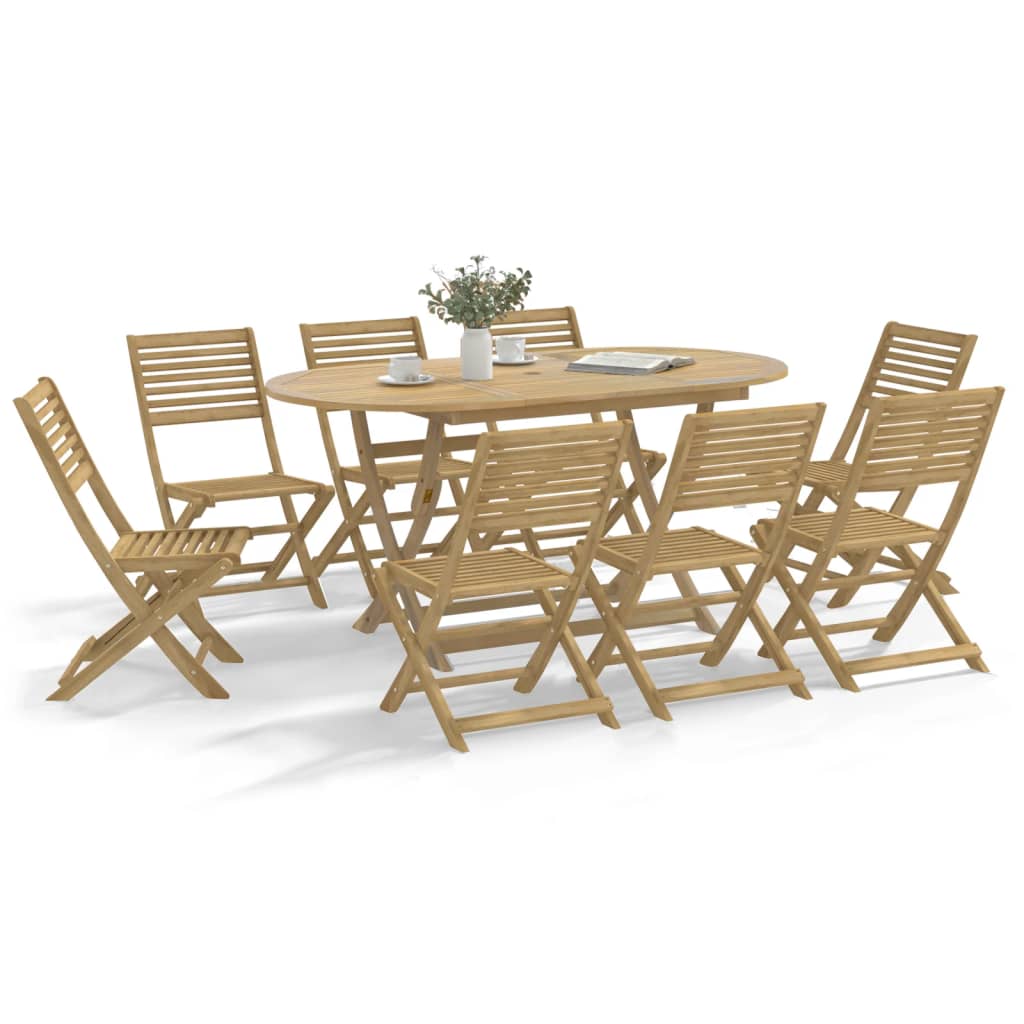 Sedie Giardino Pieghevoli 8 pz 48,5x61,5x87 cm Massello Acacia | homemem39