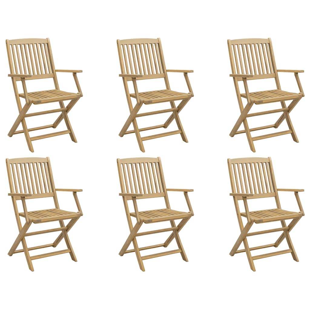Sedie Giardino Pieghevoli 6 pz 54x61x88cm Massello Acacia | homemem39