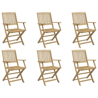 Sedie Giardino Pieghevoli 6 pz 54x61x88cm Massello Acacia | homemem39