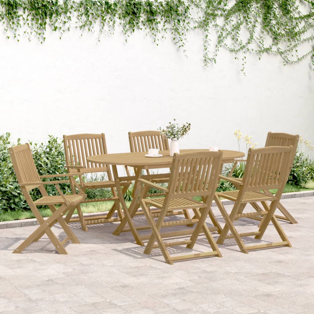 Sedie Giardino Pieghevoli 6 pz 54,5x58x90cm Massello Acacia - homemem39