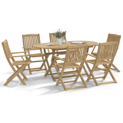 Sedie Giardino Pieghevoli 6 pz 54,5x58x90cm Massello Acacia - homemem39