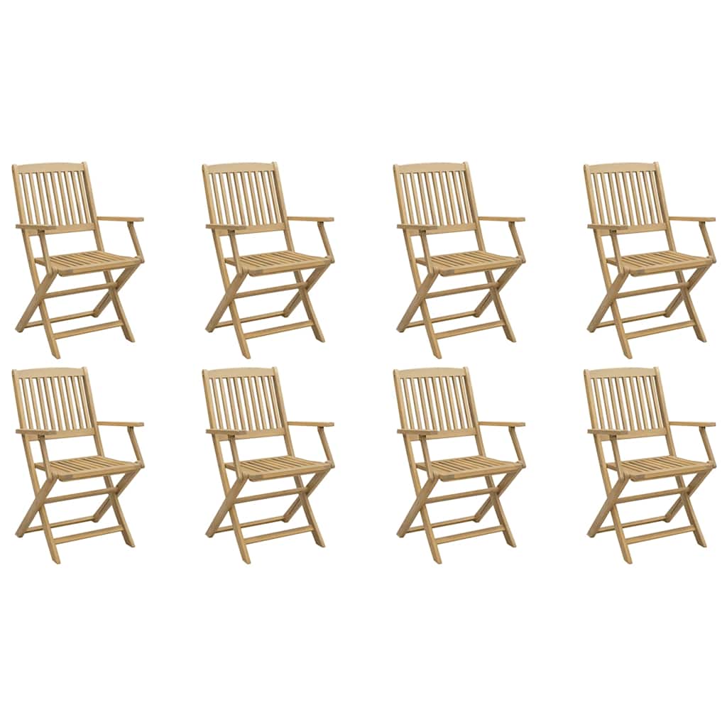 Sedie da Giardino Pieghevoli 8 pz Legno Massello di Acacia | homemem39
