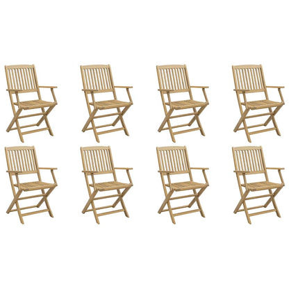 Sedie da Giardino Pieghevoli 8 pz Legno Massello di Acacia | homemem39