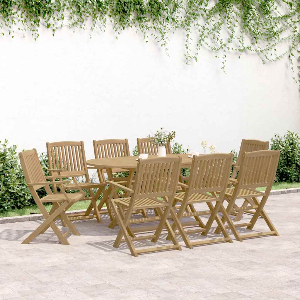 Sedie da Giardino Pieghevoli 8 pz Legno Massello di Acacia | homemem39