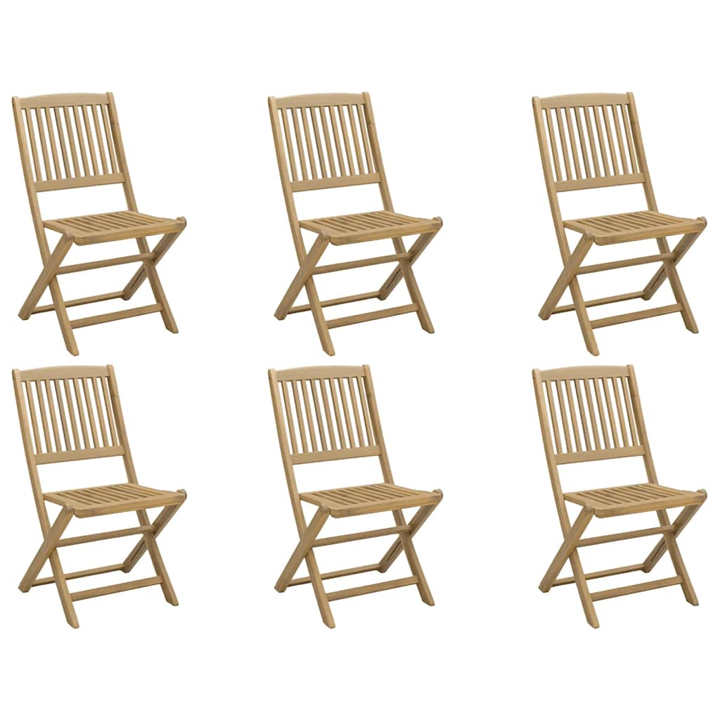 Sedie pieghevoli, 6 pezzi, 48,5x57x90 cm, in legno massello di acacia