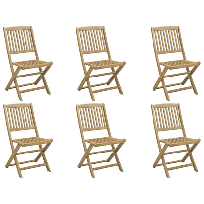 Sedie pieghevoli, 6 pezzi, 48,5x57x90 cm, in legno massello di acacia