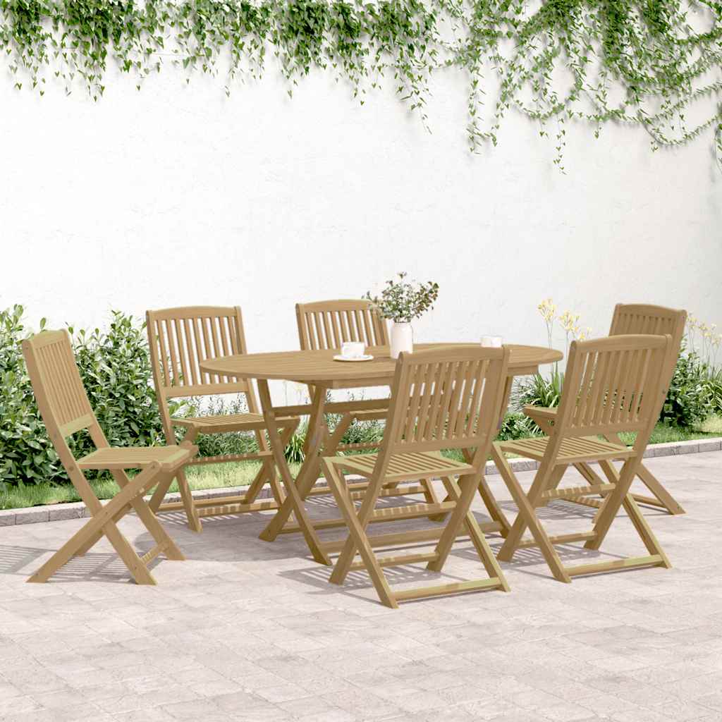 Sedie pieghevoli, 6 pezzi, 48,5x57x90 cm, in legno massello di acacia