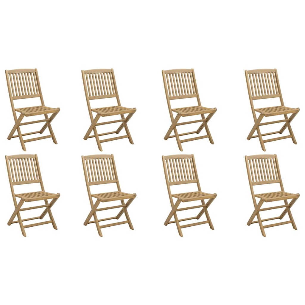 Sedie da Giardino Pieghevoli 8 pz Legno Massello di Acacia | homemem39